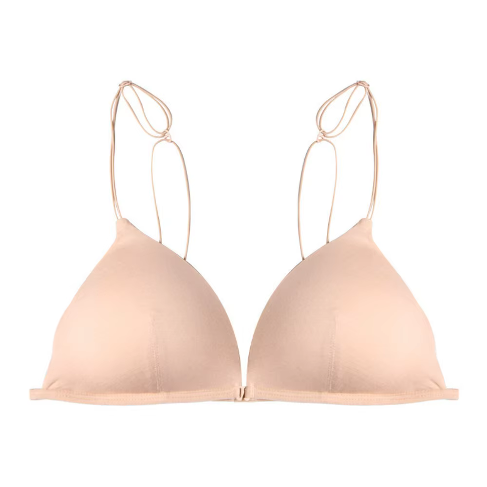 Soutiens-gorge triangulaires tendance pour femmes, à fines bretelles, push-up, style français, linge