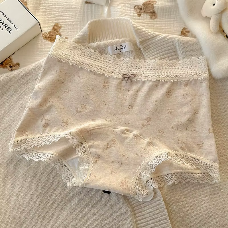 Sous-vêtements en coton pour femmes, boxeurs respirants sans couture, short en dentelle, taille moye