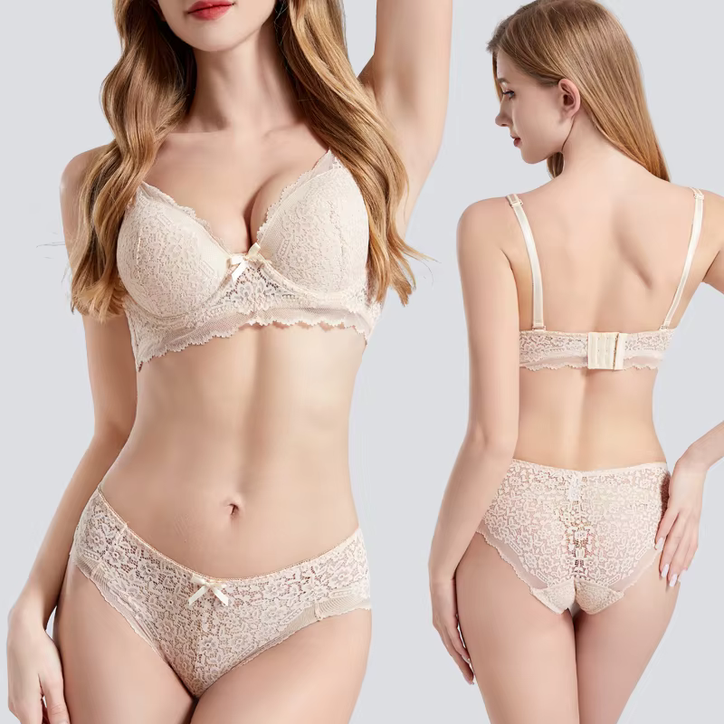 Ensemble de soutien-gorge pour femmes, sous-vêtements BCDE, noir, Beige, bleu, gris, blanc, bordeaux