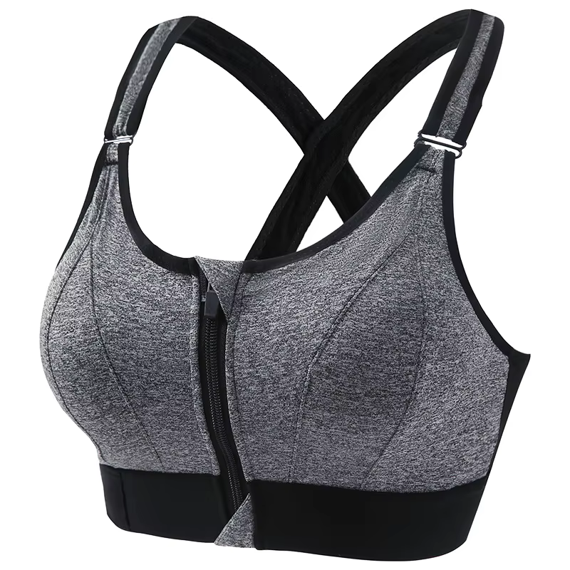 Soutien-gorge de sport grande taille pour femmes, sans fil, Absorption des chocs, beau dos froncé, A