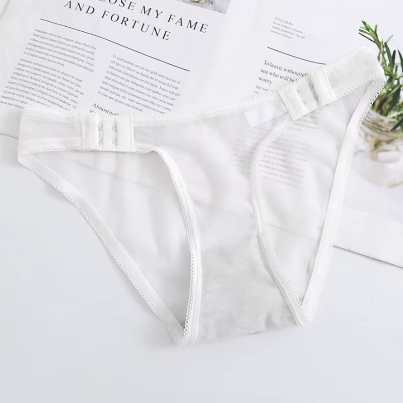 Culottes pour adolescentes, culottes féminines à taille basse, sexy, en maille transparente, sans co