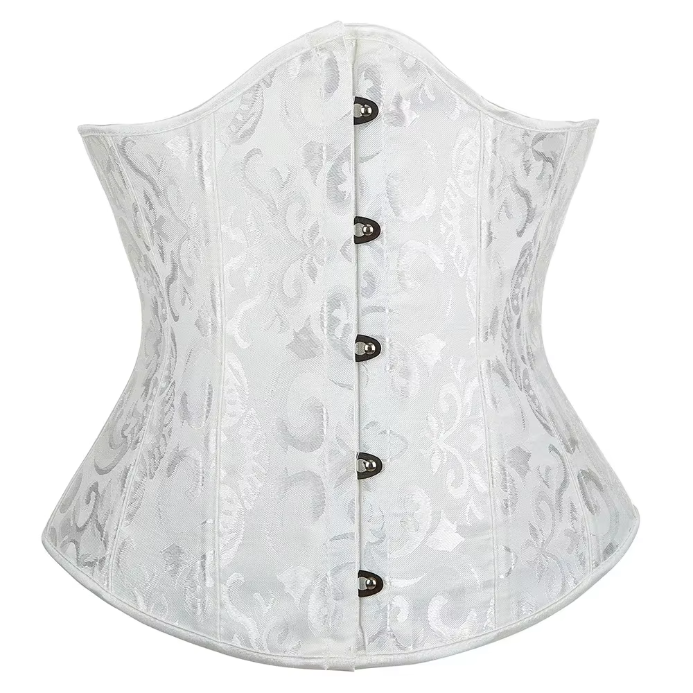 Vintage sous le buste haut Corset femmes gothique Jacquard plastique os Basques corps Shaper minceur