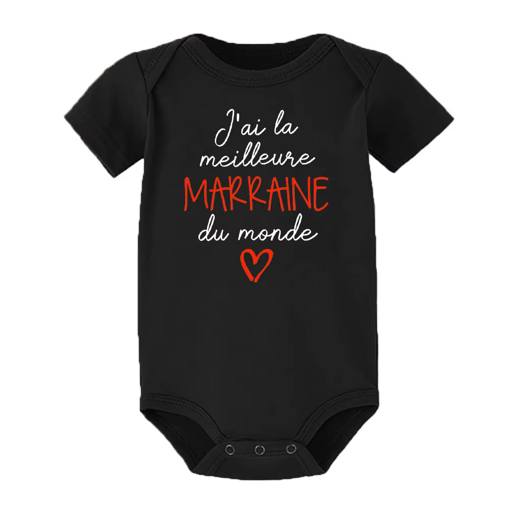 J'ai la meilleure marraine/père du monde, body pour nouveau-né, barboteuse amusante à manches courte