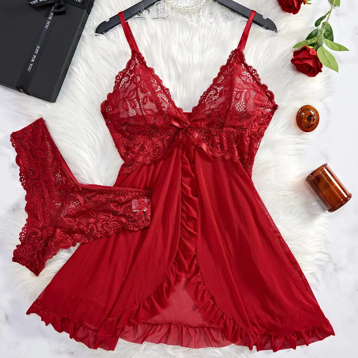 Ensemble de chemises de nuit d'été à col halter, ensembles string/pyjama, vêtements de nuit sans man