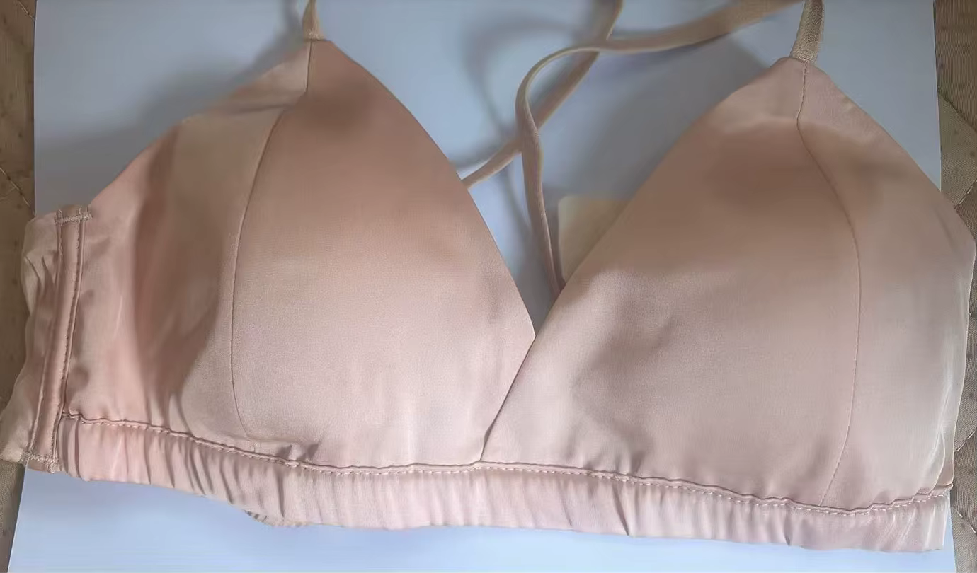 Soutien-gorge rembourré en soie mûre pour femme, sous-vêtement push up sans couture, lingerie sexy, 