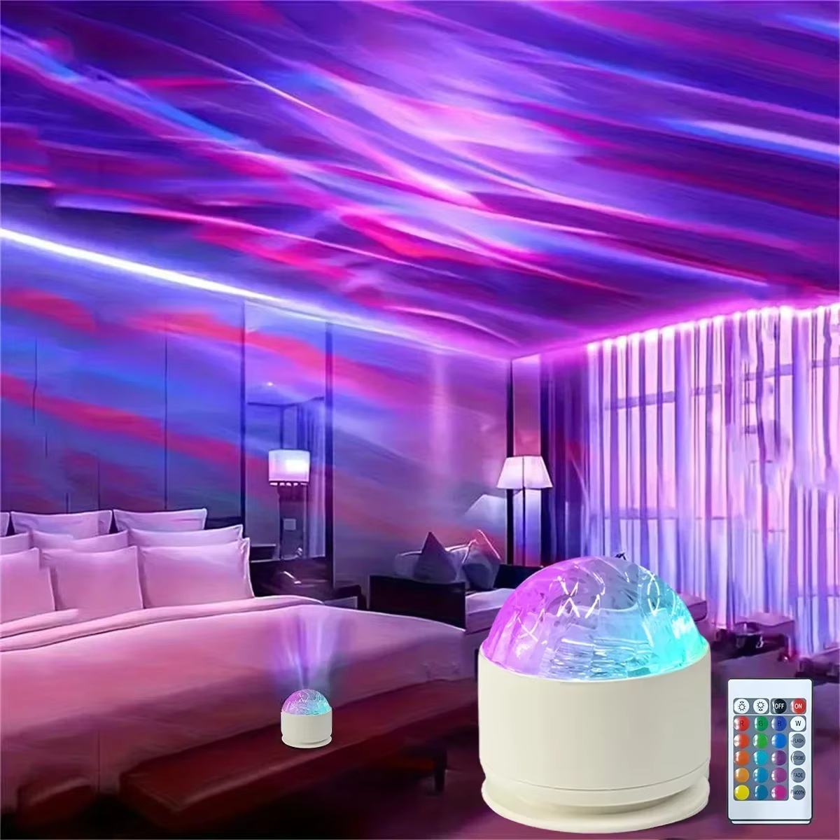 Aurora – lampe de Projection rotative, veilleuse d'ambiance de chevet, alimentée par USB, lampe d'am