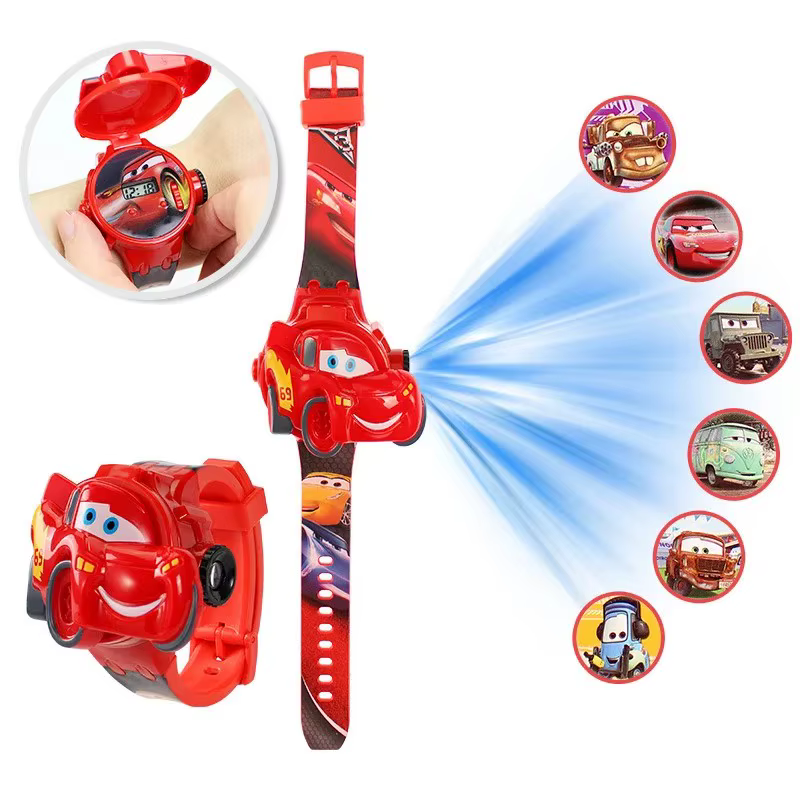 Montres pour enfants 3D Cartoon Stitch pour filles, projection licorne Mickey, montre numérique, cad