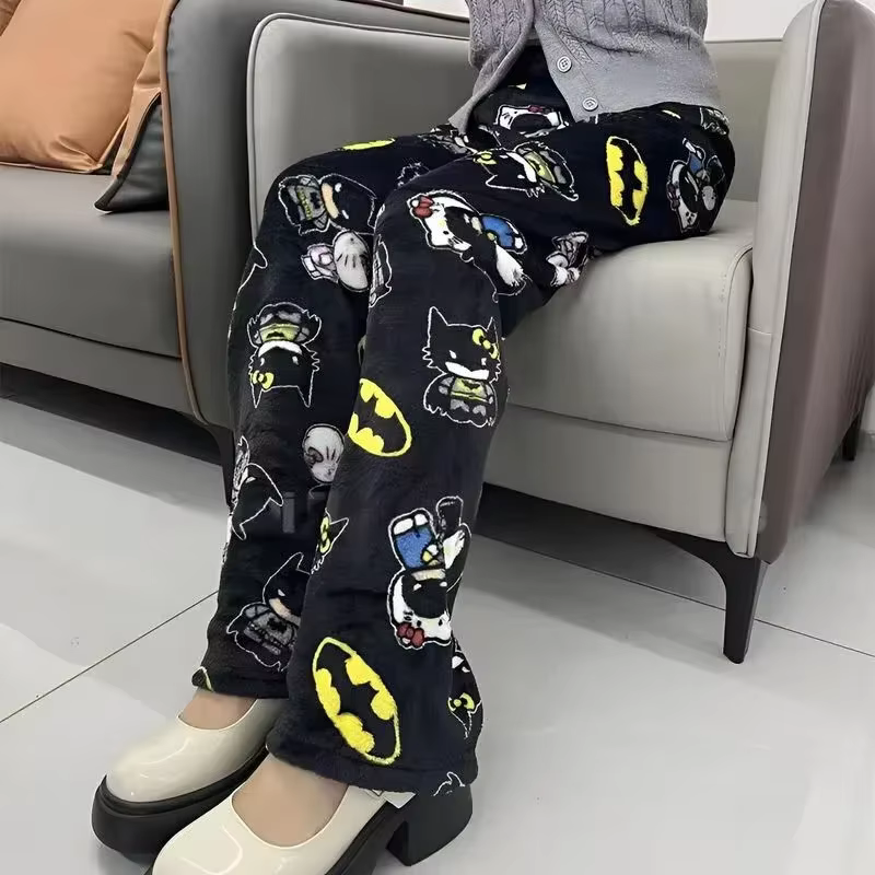 Pyjama Y2K Hello Kitty pour femmes, pyjama anime, vêtements de nuit à la mode, pantalon de détente p