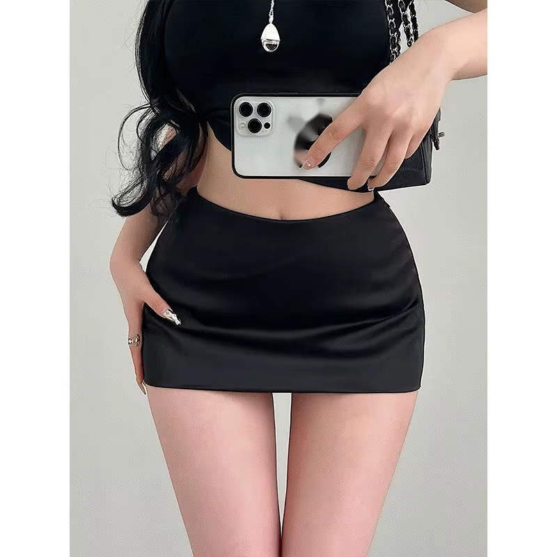 Sister Pure Desire Sexy taille basse pantalons de sécurité Anti Satin pain hanche demi-longueur jupe