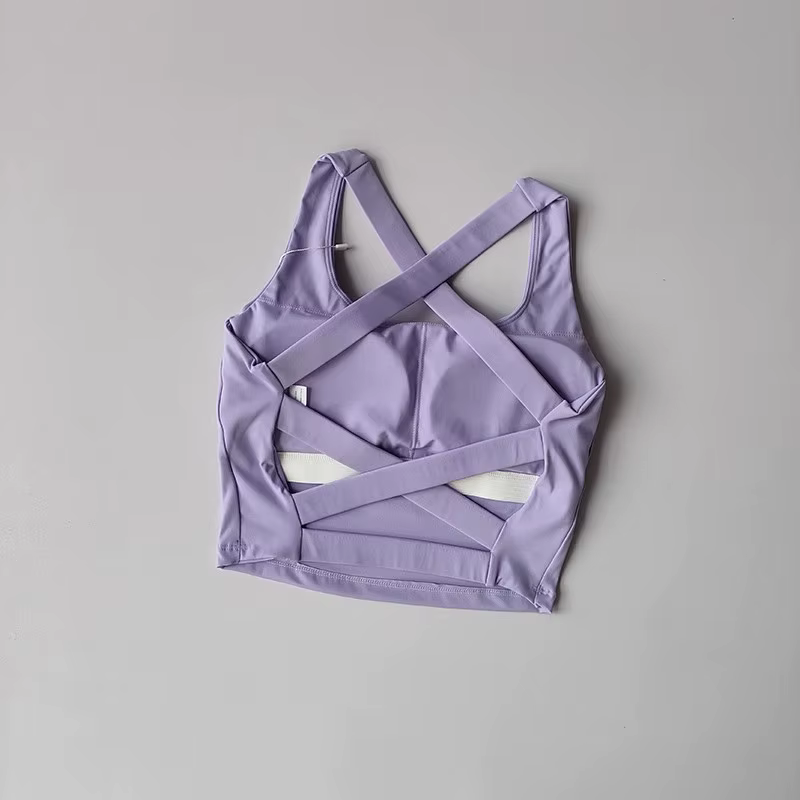 Soutien-gorge de sport absorbant les chocs pour femmes, Design froncé, gilet de course, Fitness, sou