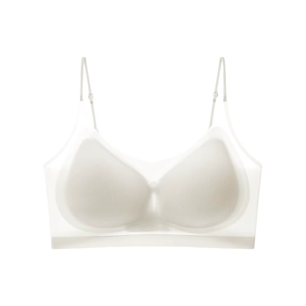 Soutien-gorge sans fil en soie glacée fine style coréen, invisible, antichoc, sans couture, lingerie