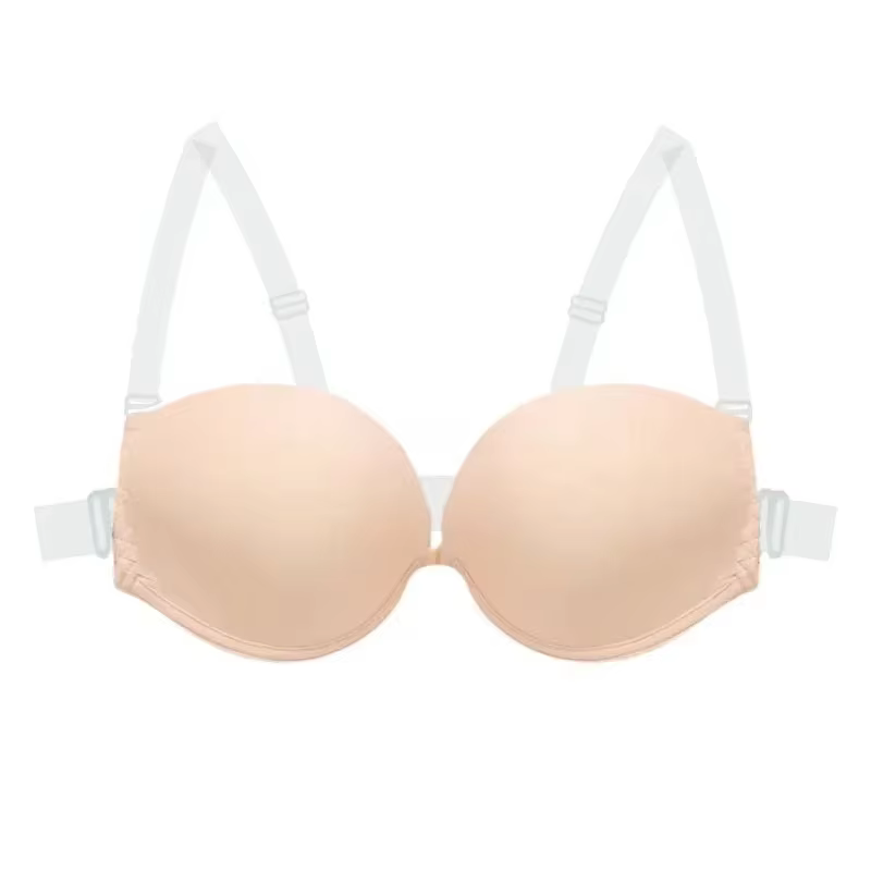 Soutien-gorge push-up multi-positions sans dos - Bralette invisible avec bretelles transparentes amo