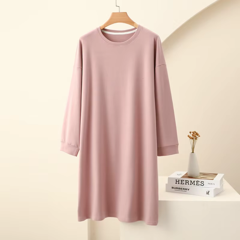 Chemise de nuit en velours optique pour femme, chemise de nuit mi-longue, vêtements de nuit chauds, 
