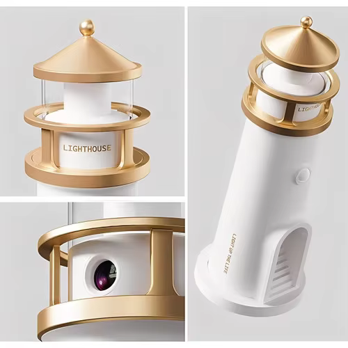 Veilleuse de Projection de phare au clair de lune avec capteur de mouvement, haut-parleur Bluetooth 
