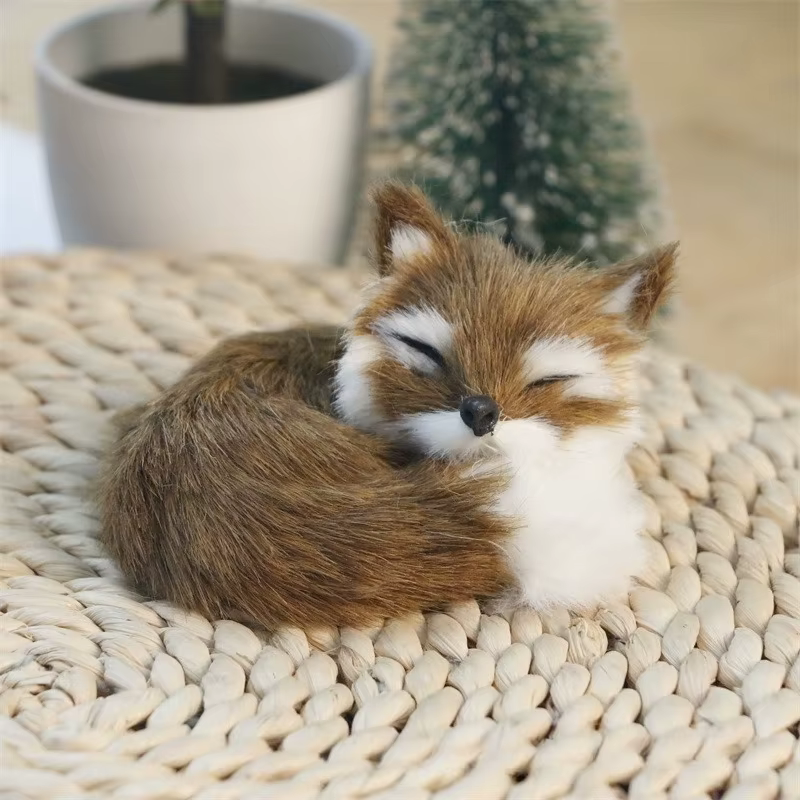 Ornement de modèle inclinable de renard simulé, adapté à la maison, à la chambre à coucher et au bur