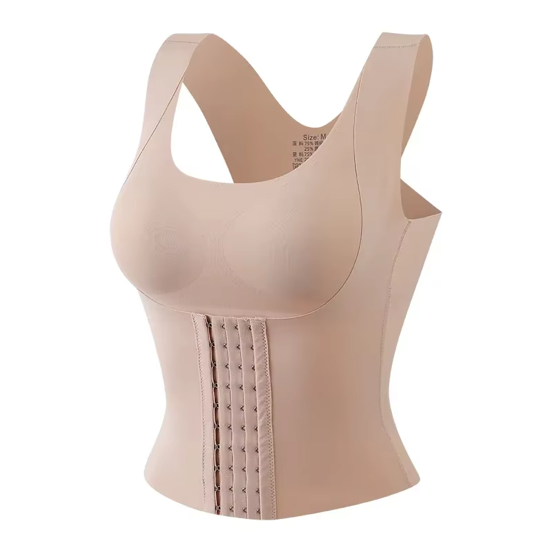 Soutien-gorge gainant 3-en-1 à boutons pour femme - Gaine amincissante pour la taille - Soutien-gorg