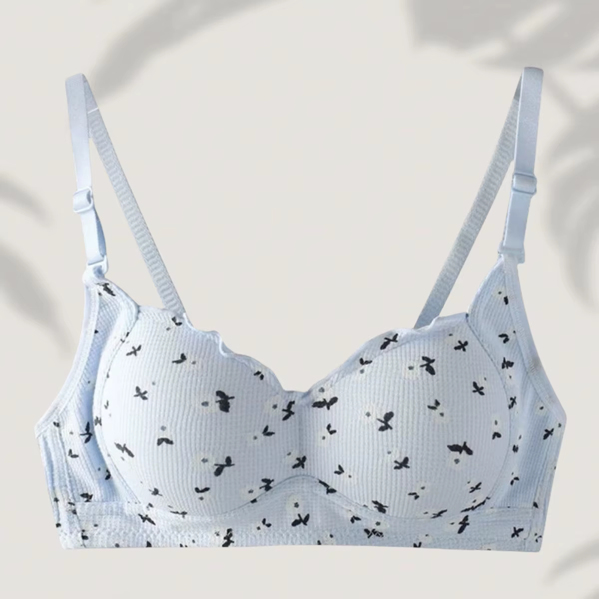 Lingerie confortable à imprimé floral pour femmes, sans jantes en acier, petite poitrine, rassemblem