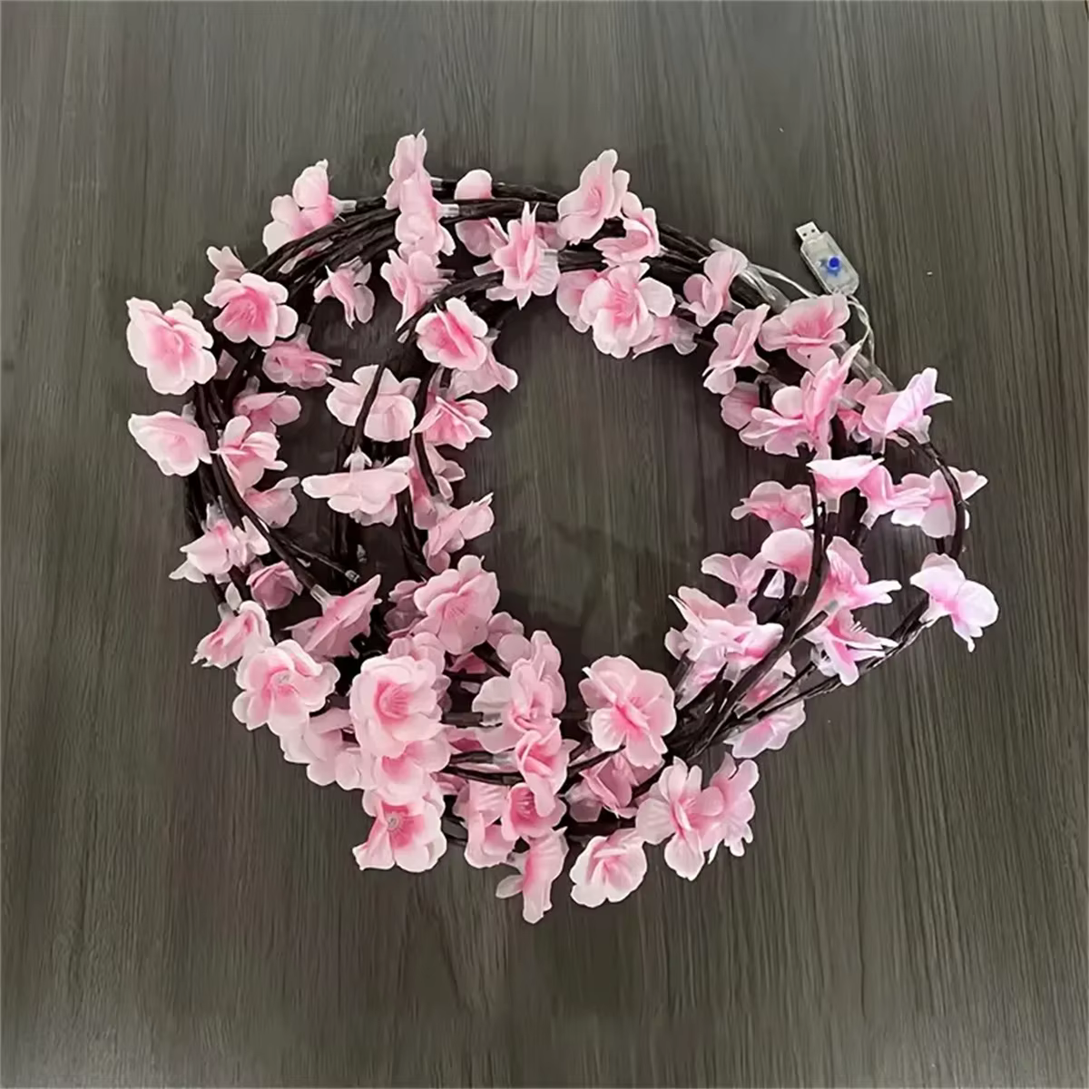 Fleur de cerisier 96 Led USB branche d'arbre lumières en rotin 8 Modes chaîne colorée lampe saint va
