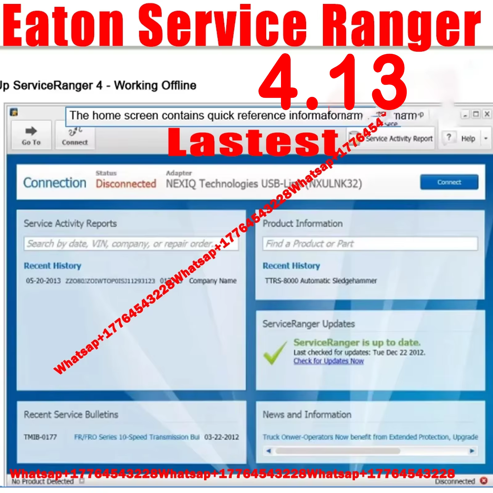 2025 Eaton Service Ranger 4.13 Engineering Eaton ServiceRanger + Base de données 1 pièce installer S