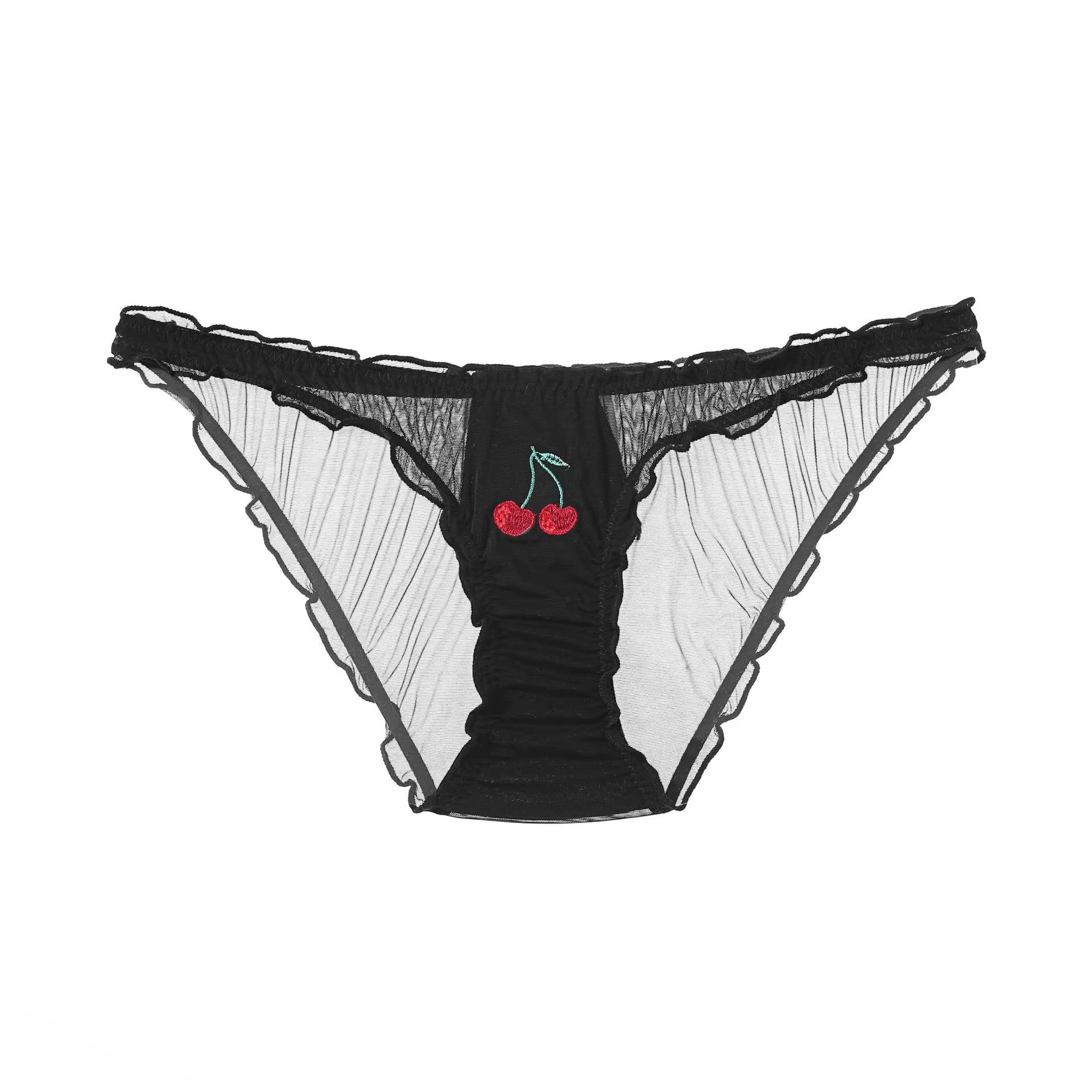 Fruit translucide slips femmes taille basse culottes Sexy sous-vêtements transparents dame slips Lin