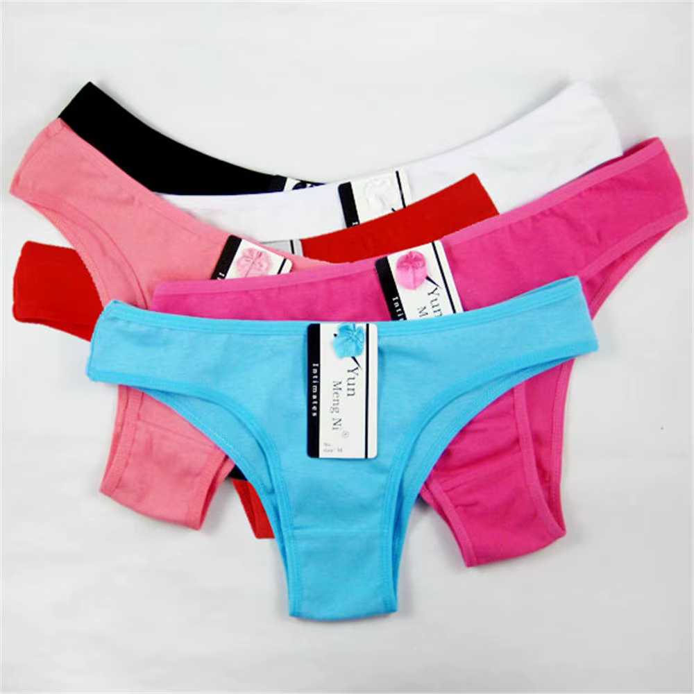 Culotte triangle sexy en coton pour femmes, bikini, lot de 3 pièces