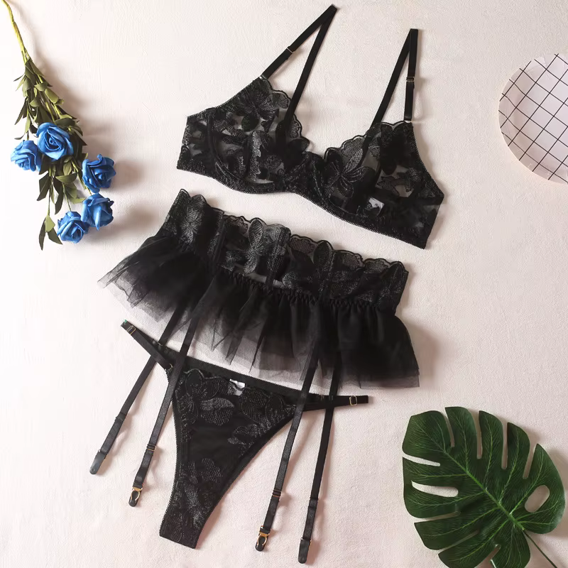 Himealavo-Lingeries de Barrage en Dentelle pour Femme, Sous-Vêtements de Luxe, Transparent, Sexy, Ro