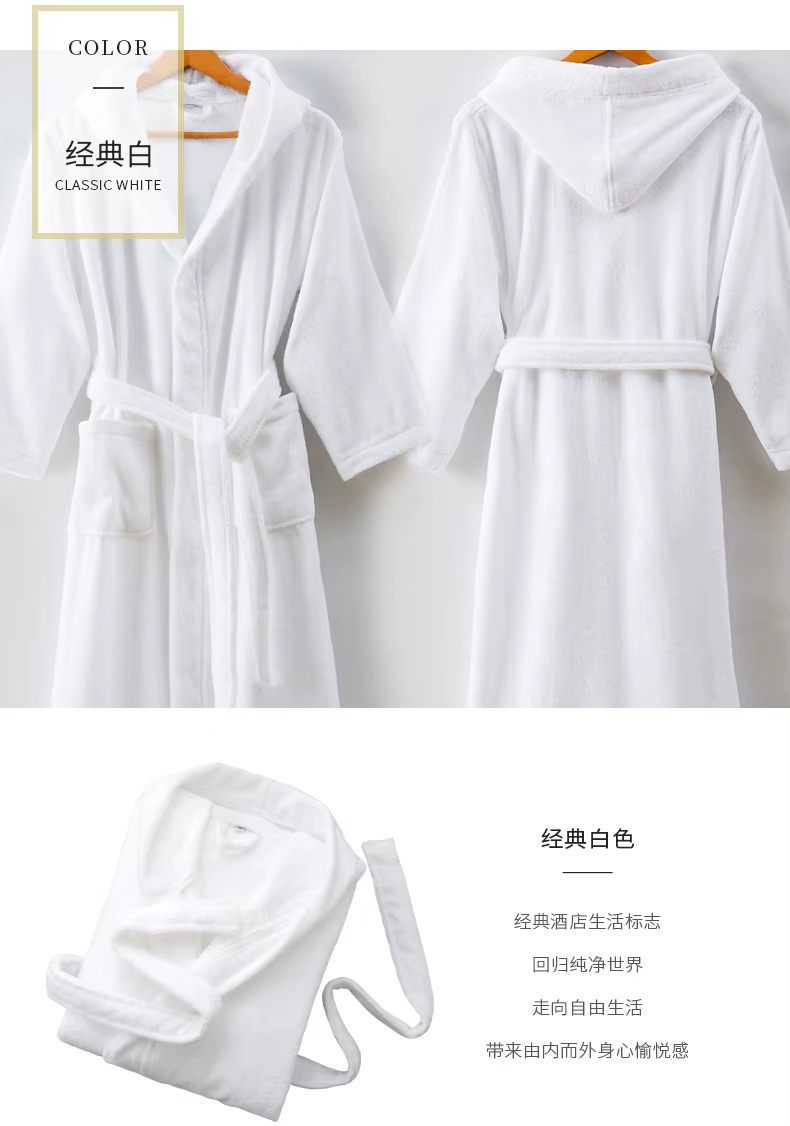 Peignoirs chauds d'hiver pour femmes, 100% coton, longueur, Robe Kimono, à capuche, allongé