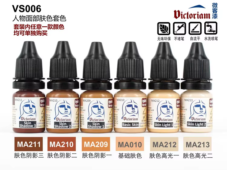Stylo de revêtement par pulvérisation à base d'eau, peinture modèle, pigment rick, teint de la peau