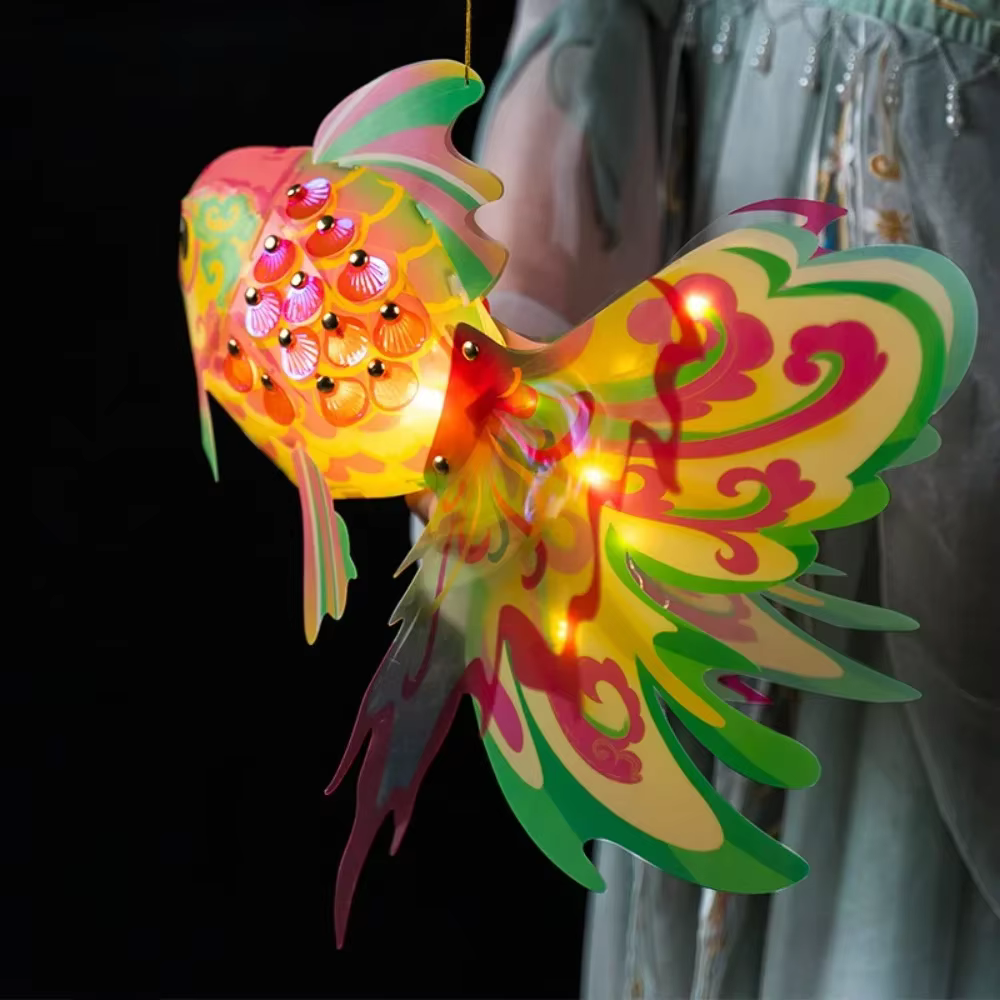 Lanterne de Festival de mi-automne, lanterne de poisson en verre Antique lumineuse Portable, lantern