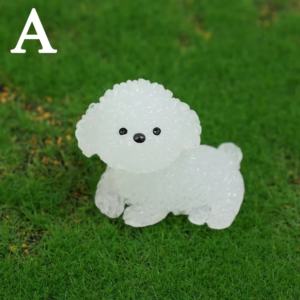 1/4/Pcs veilleuse chiot ornement maison bureau Fluorescence Mini chien blanc décoration chambre bure