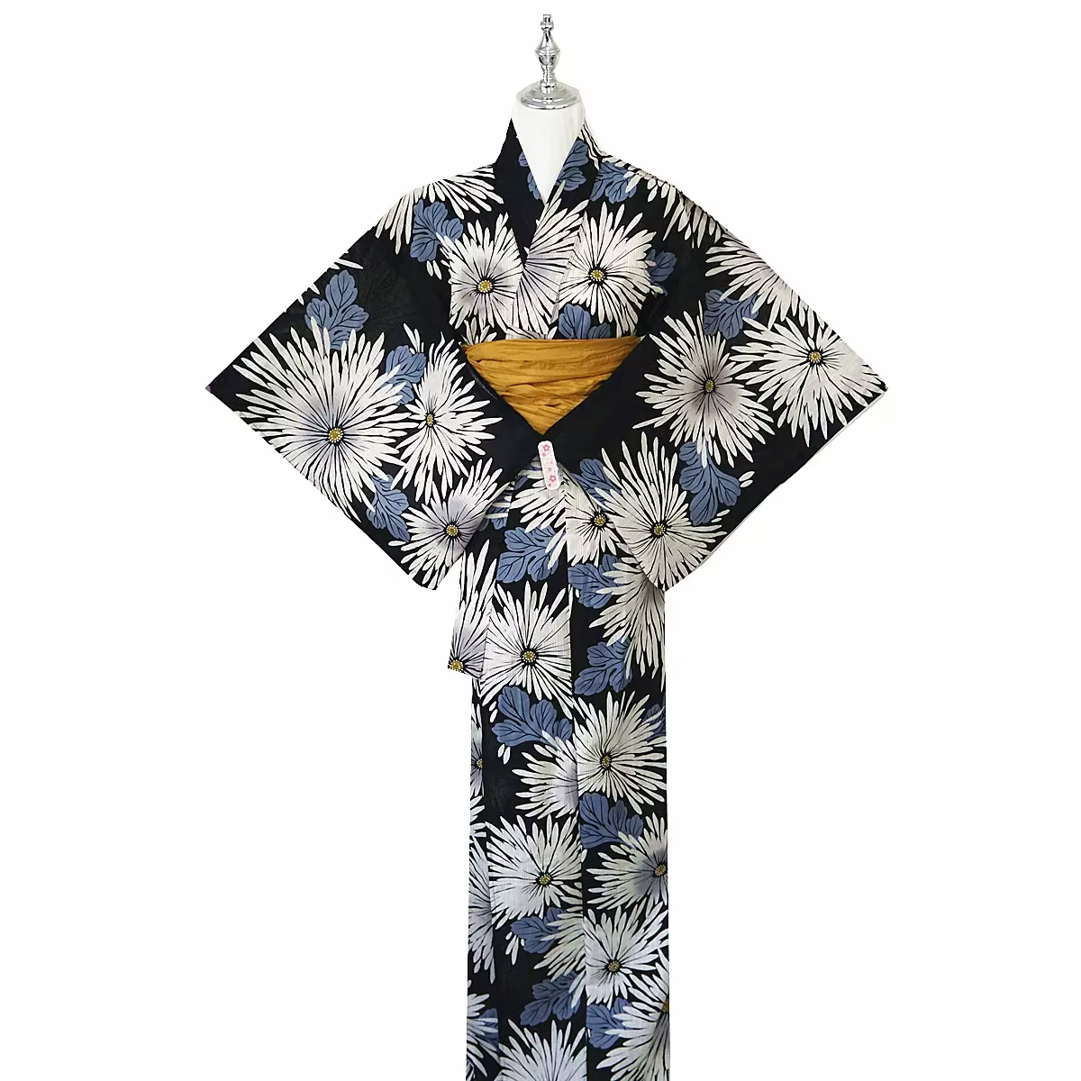 Yukata japonais pour femmes – Kimono traditionnel formel en coton-lin de qualité supérieure, costume