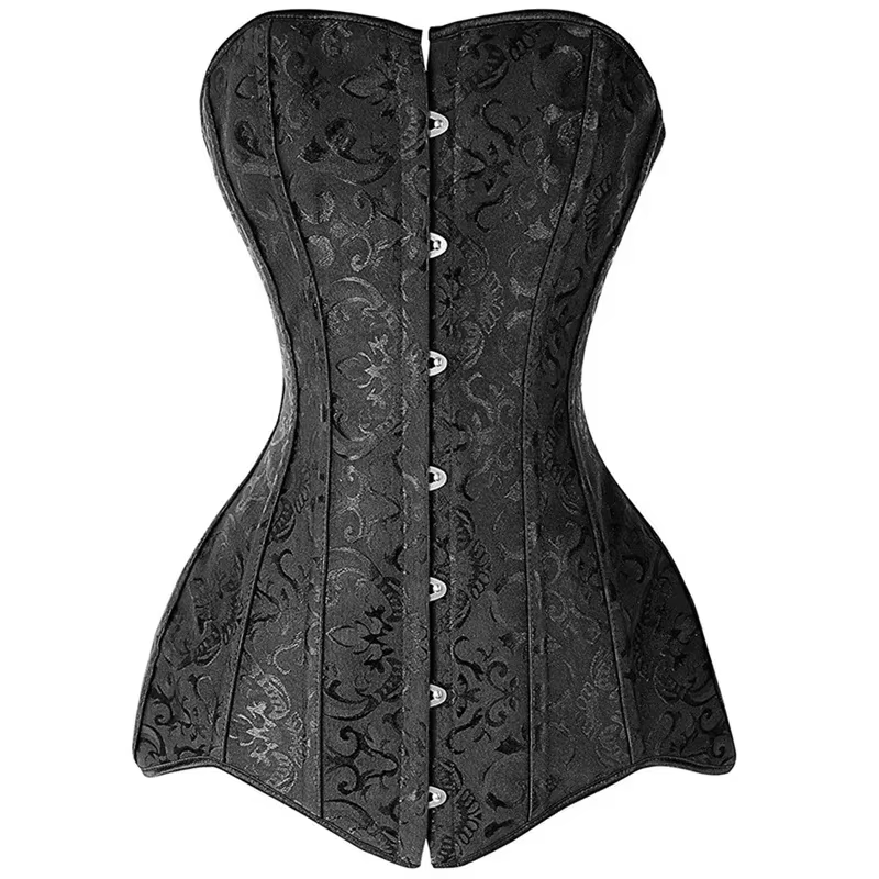 Gothique Femme Corset Long torse vêtements Sexy Jacquard acier désossé Bustier 6XL grande taille Kor