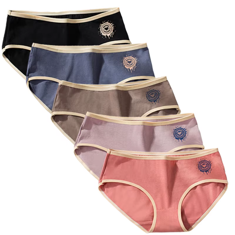 5 Pièces Sous-Vêtements Adolescentes Filles Coton Doux Culotte Pour Filles Adolescentes Solide Slip 