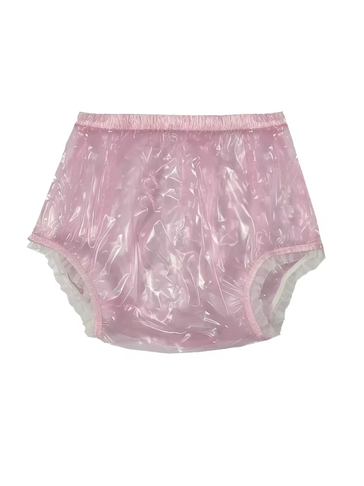 Pantalon en plastique à enfiler pour Incontinence adulte, couvre-couche en dentelle PVC transparente