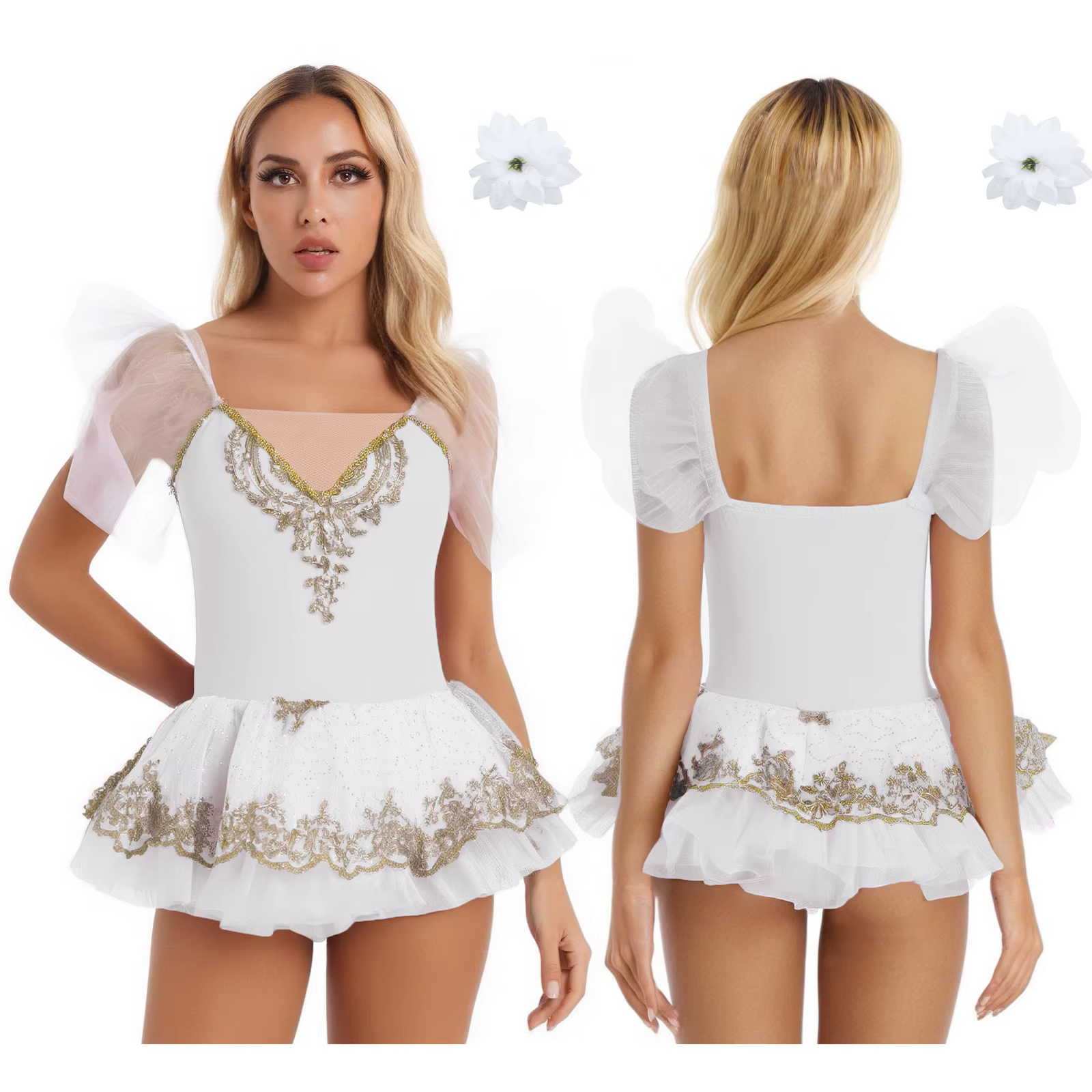 Robe Tutu de Ballet princesse du lac des cygnes pour femmes, robe crêpes en Tulle à volants et plusi