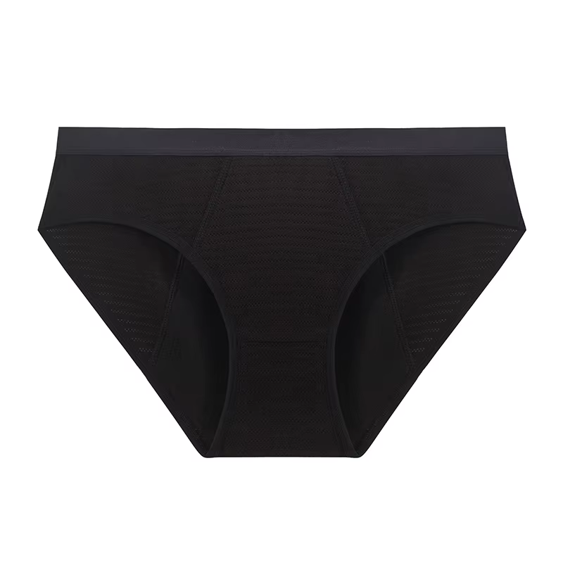 Culotte menstruelle en coton maille respirante pour femmes et filles, sous-vêtements absorbants à fl