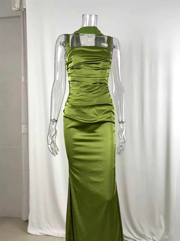 Femmes élégantes Corset robe Maxi avec écharpe Sexy robe de bal robe de soirée longue dos nu dame Ve