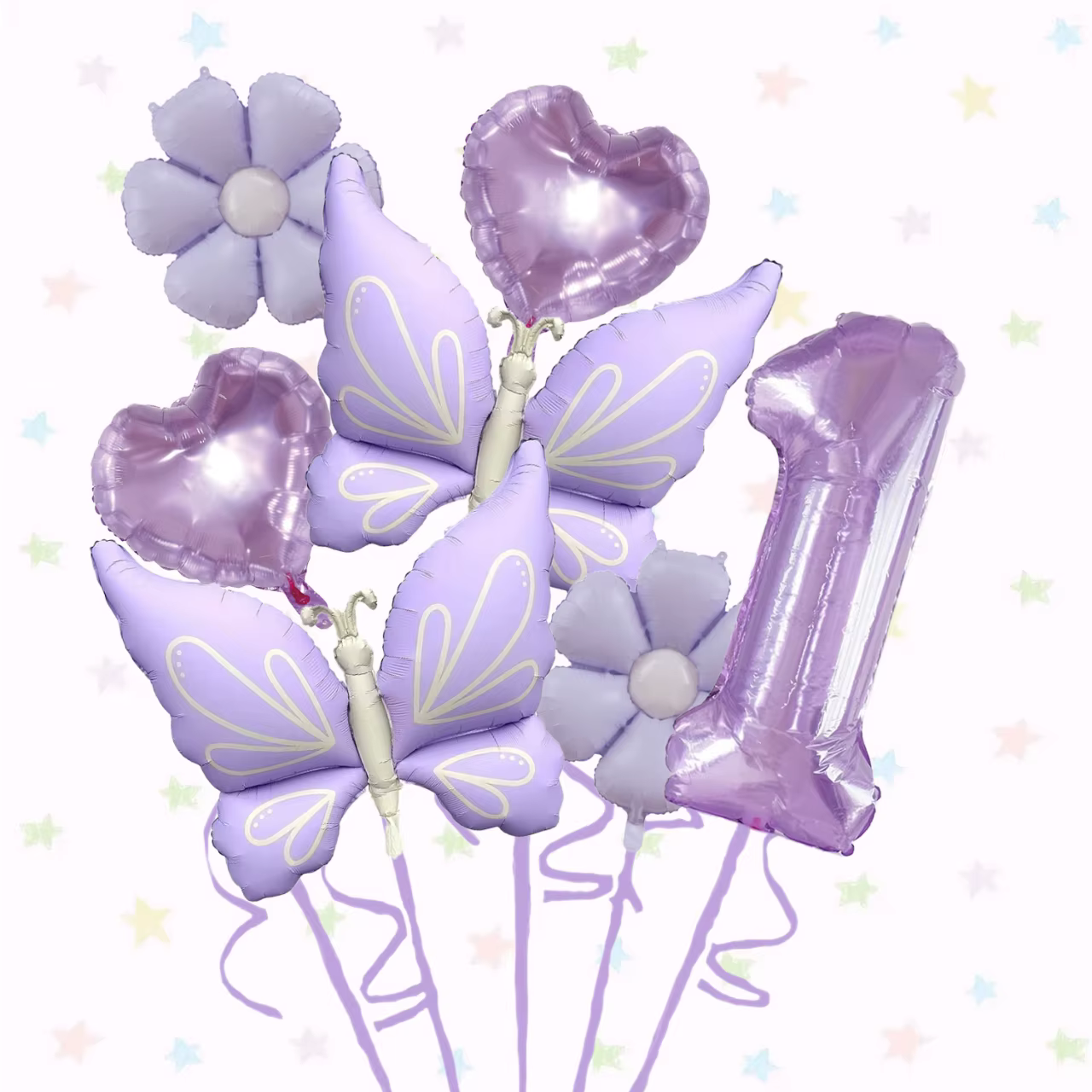 Ensemble de ballons numériques Big Butterfly violet, adapté aux anniversaires, aux baptêmes de douch
