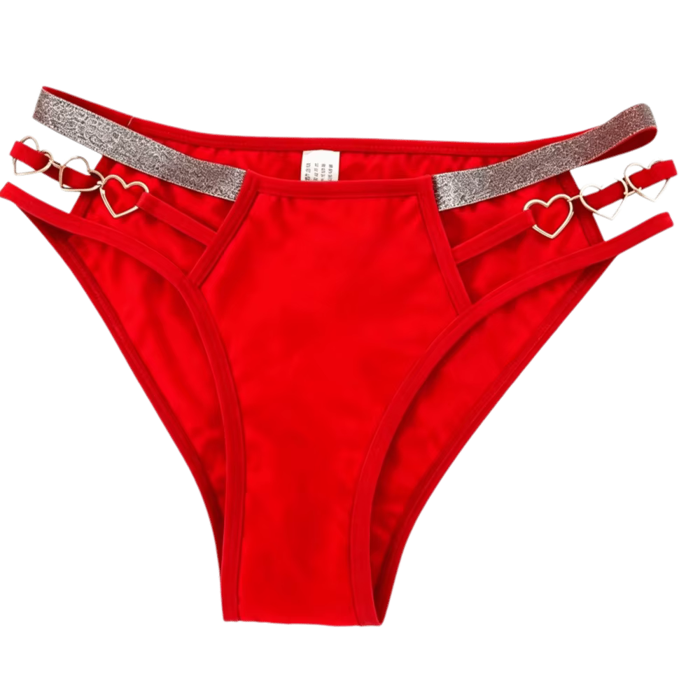 Culottes Femme Taille Basse Scintillantes à Bretelles Creuses Sans Coutures en Maille Transparente