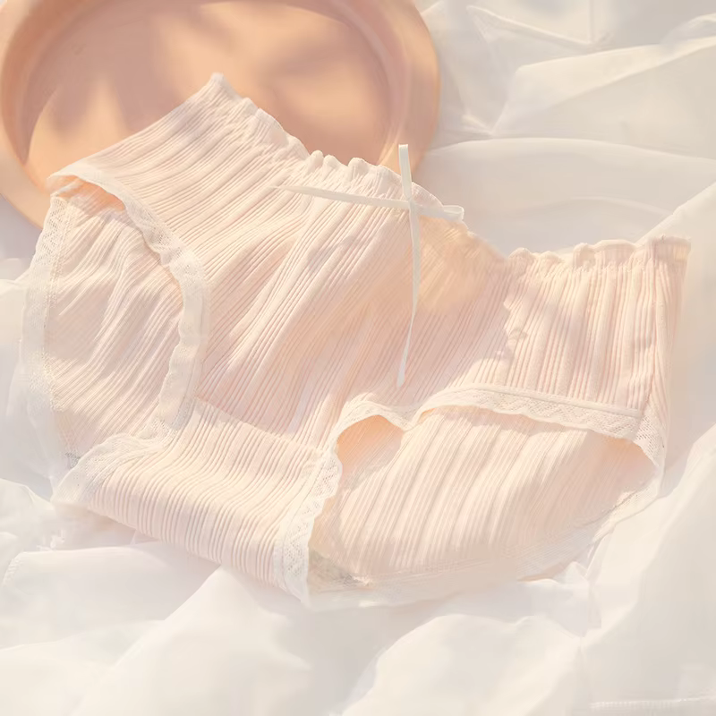 Sous-vêtements en coton pour femmes, jolie culotte à nœud pour filles, culotte Sexy en dentelle, tai
