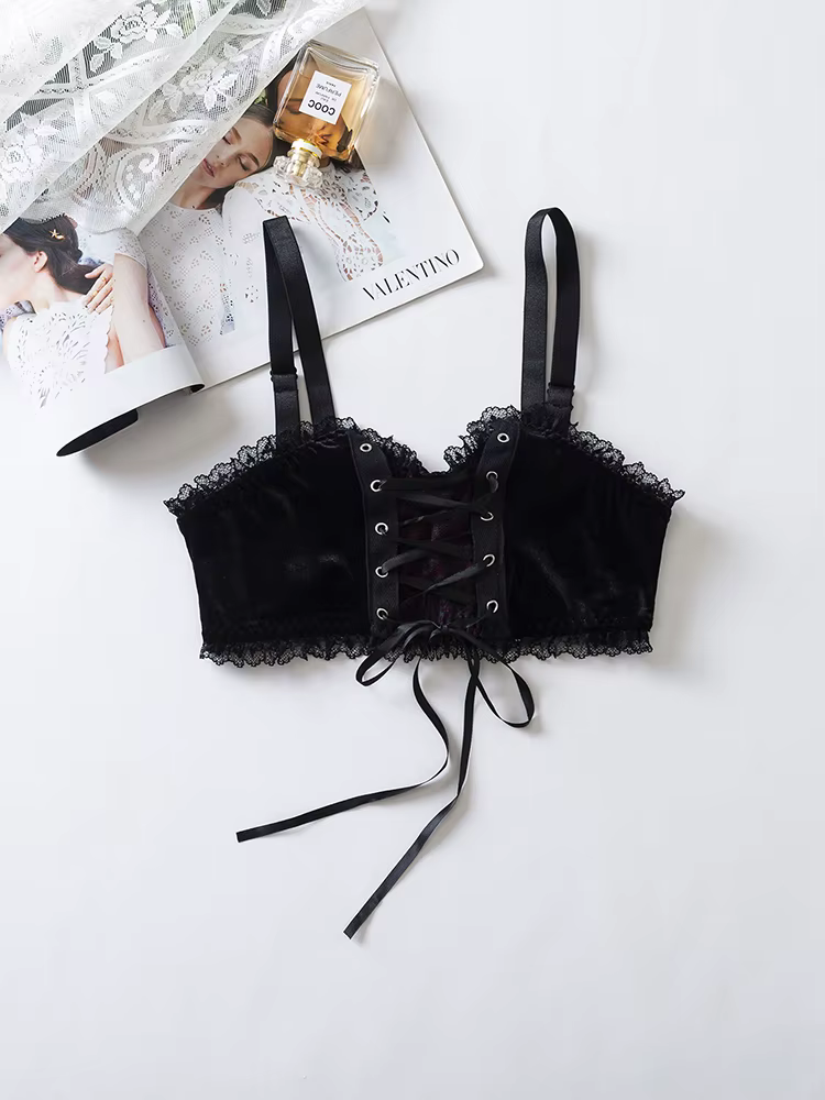 Soutien-gorge gothique pour femmes, sous-vêtements Y2k, haut Sexy, bretelles en dentelle, Lingerie d