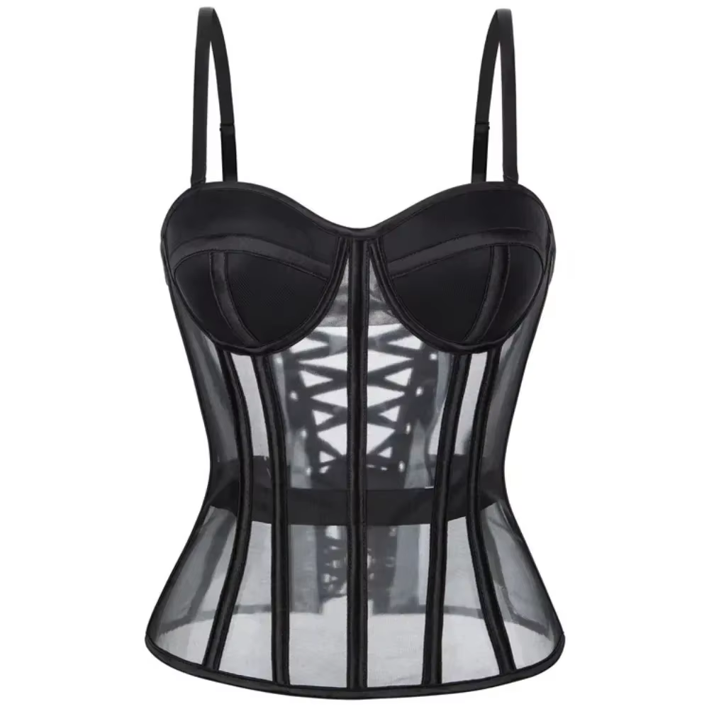 Corset surbuste avec soutien-gorge Korset femme bustier bustier sans bretelles haut maille femmes Li