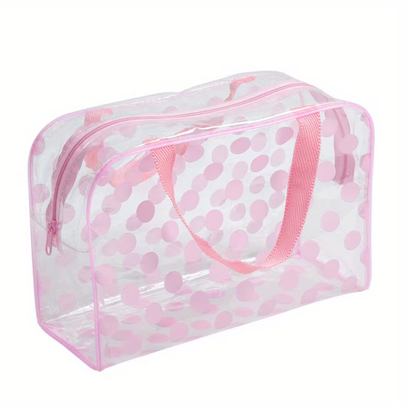Sac de rangement de voyage transparent, 1 pièce - Trousse de maquillage transparente portable, trous