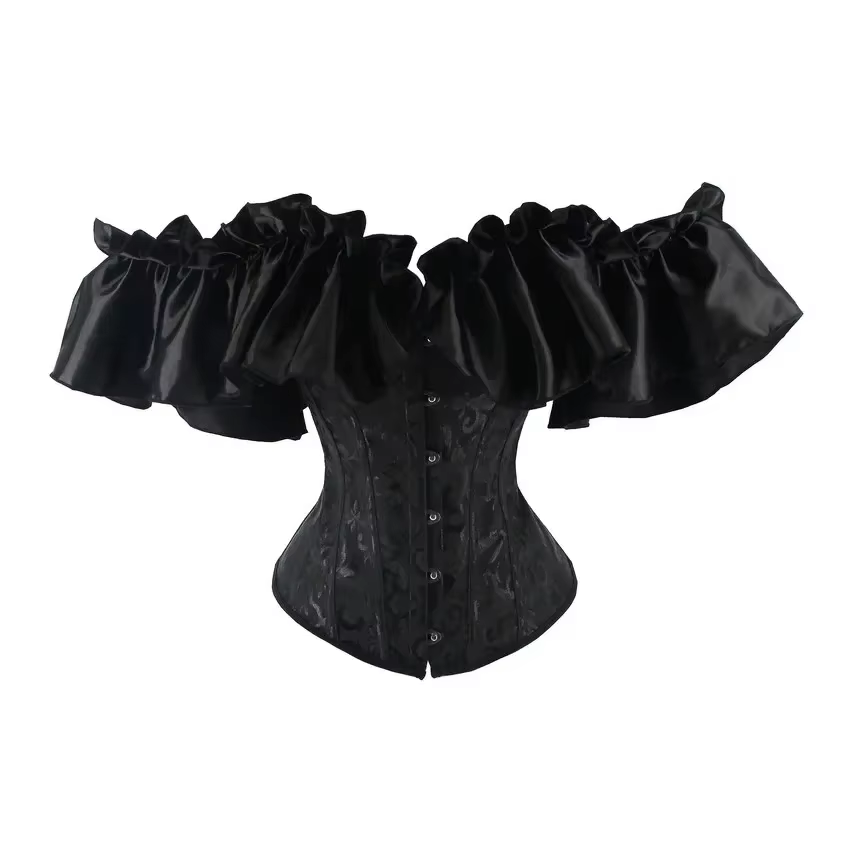 Corset Burlesque victorien pour femme, robe corset noire, ensemble jupe, off initié, corsets cochon 
