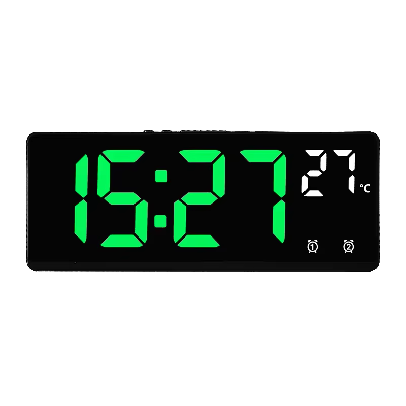 Numéro créatif horloge couleur veilleuse température calendrier réveil LED grand nombre horloge élec