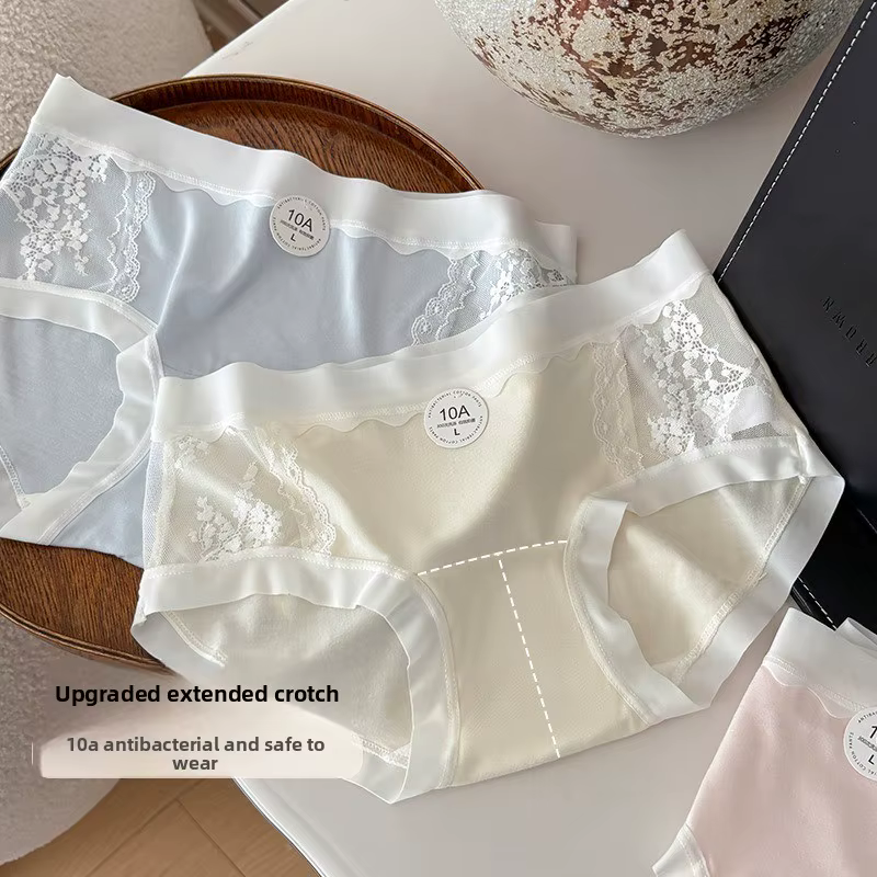 Lot de 5 culottes respirantes pour femmes, antibactériennes 10A, style vintage, dentelle ajourée, pa