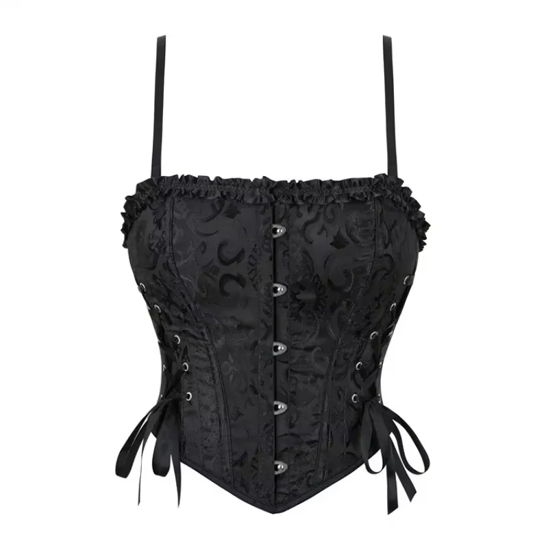 Corset Sexy à Lacets pour Femme, Bustier Amincissant, Modelant le Corps, Torse Court, Corselet, GlaB