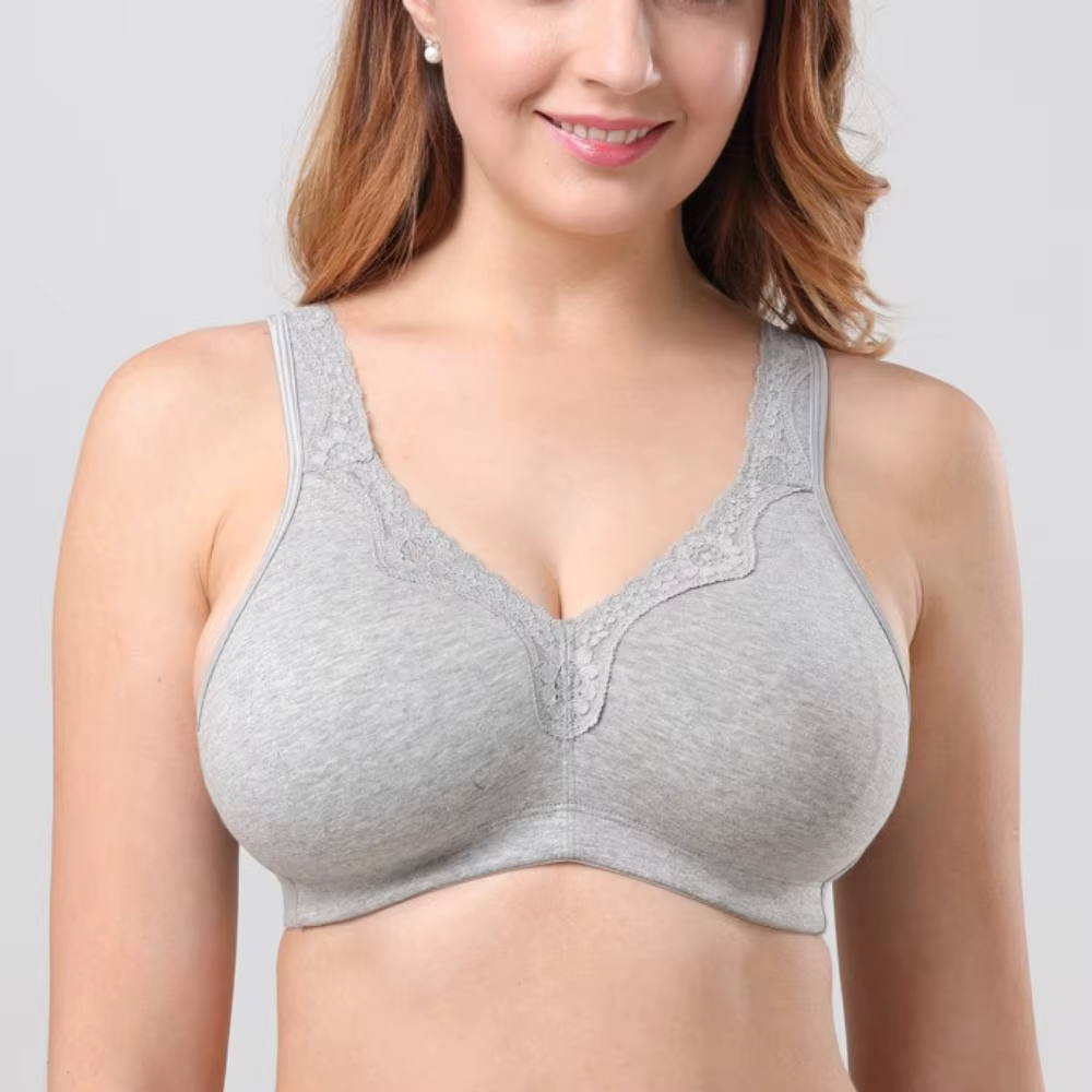 Soutiens-gorge sans fil à couvrance totale, 95% coton, bonnets larges, confortables, bretelles large