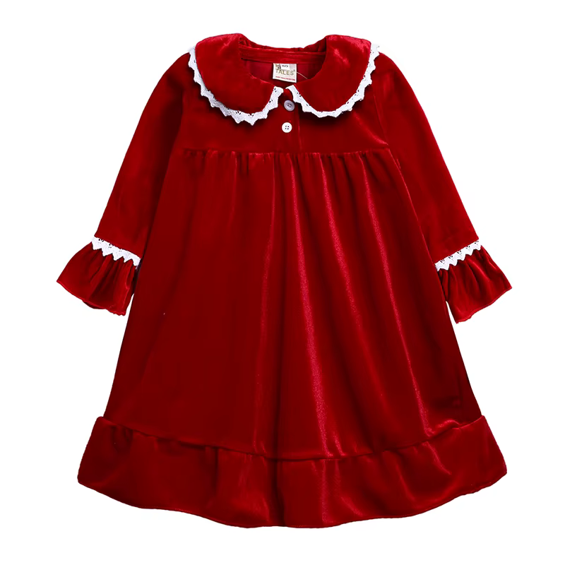 Ensembles de Pyjamas de famille chauds pour bébé garçon et fille, rouge de noël, en velours doré, ro