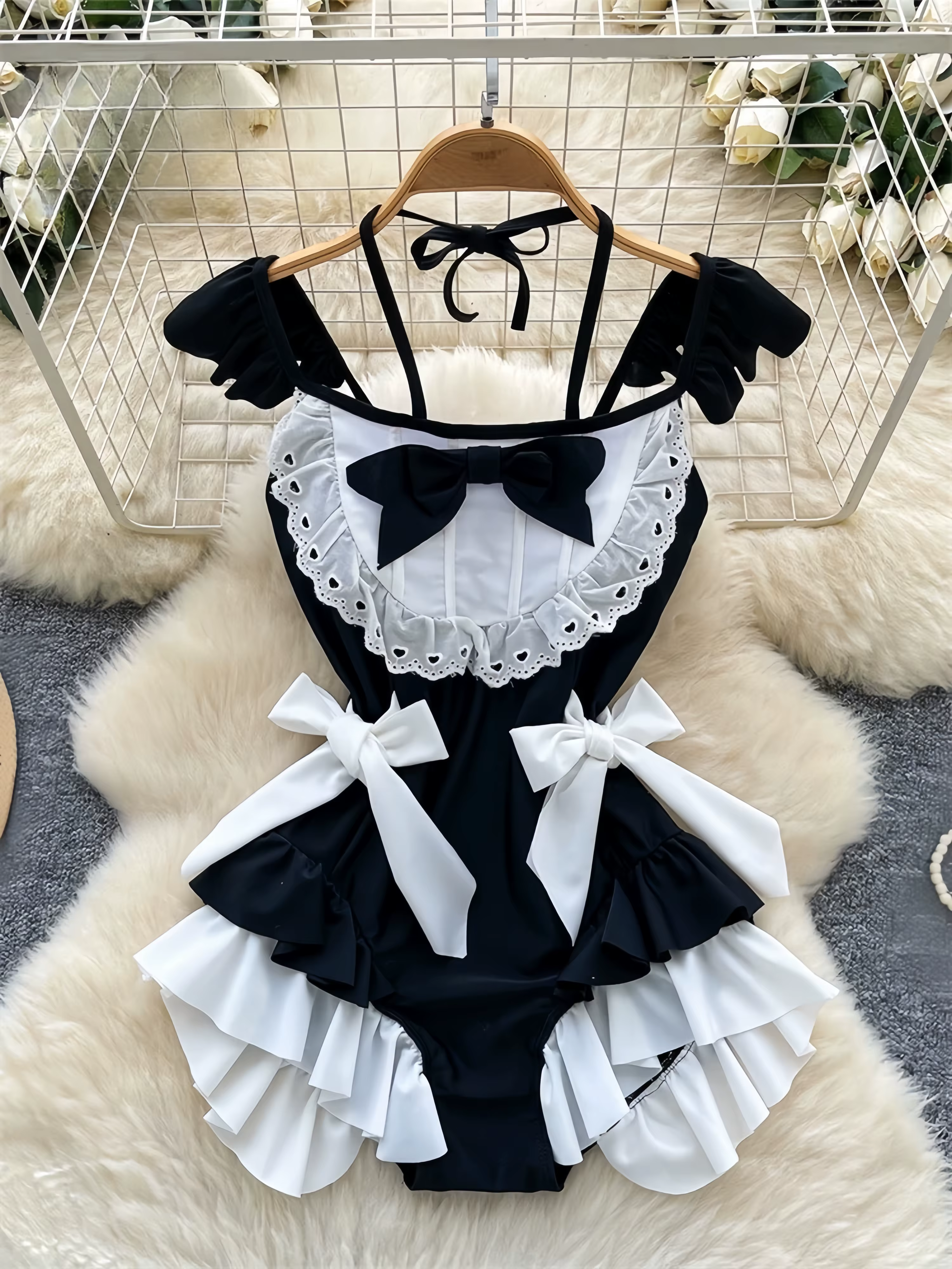 Robe moulante sexy et confortable avec petites manches volantées, nœud papillon, volants ajustables